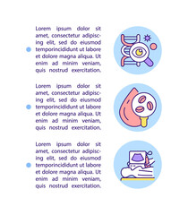 Diagnostics concept line icons with text. PPT page vector template with copy space. Brochure, magazine, newsletter design element. Treatment of genetic diseases linear illustrations on white