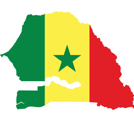 Map Flag of Senegal isolated on white background. Vector illustration eps 10