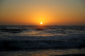 Sunset on a beach in Chile