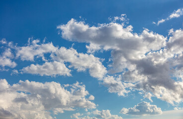 Clouds on blue sky background, abstract cloudscape