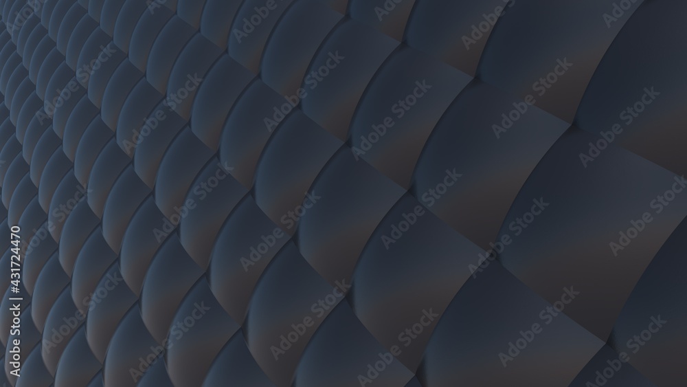 Aufkleber abstract dark gray textured background of convex volumetric shapes. 3d rendering image. desktop wall