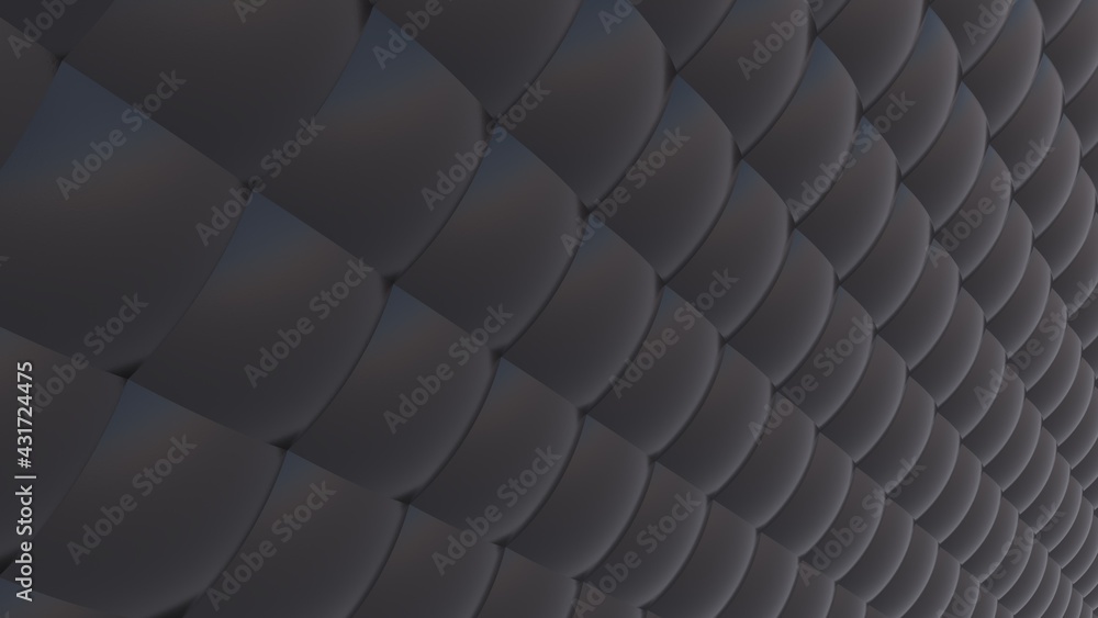 Aufkleber abstract dark gray textured background of convex volumetric shapes. 3d rendering image. desktop wall