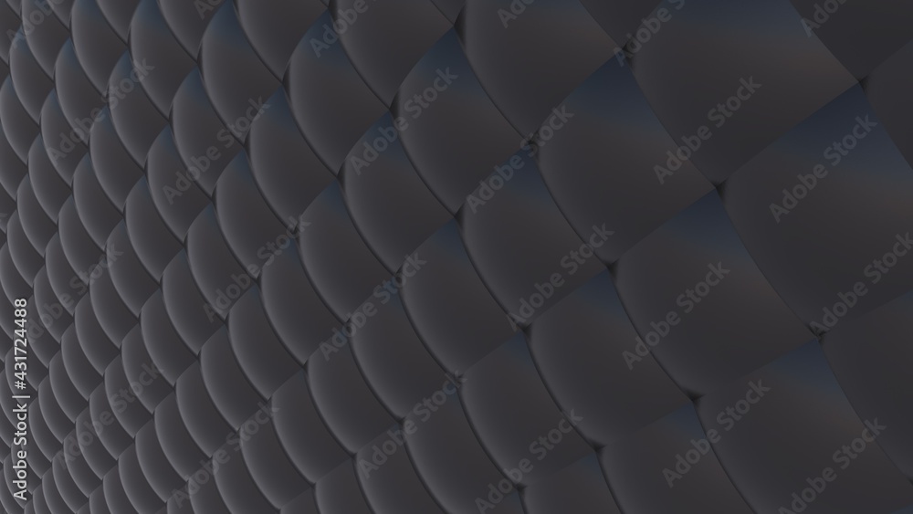Aufkleber abstract dark gray textured background of convex volumetric shapes. 3d rendering image. desktop wall