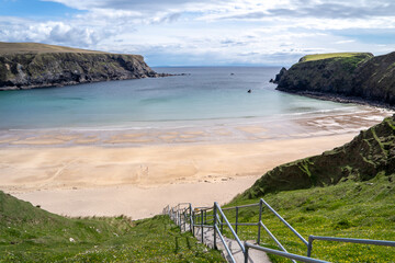 The stairs down to the Silver Strand in County Donegal - Ireland