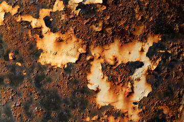 Old paint on rusty metal surface