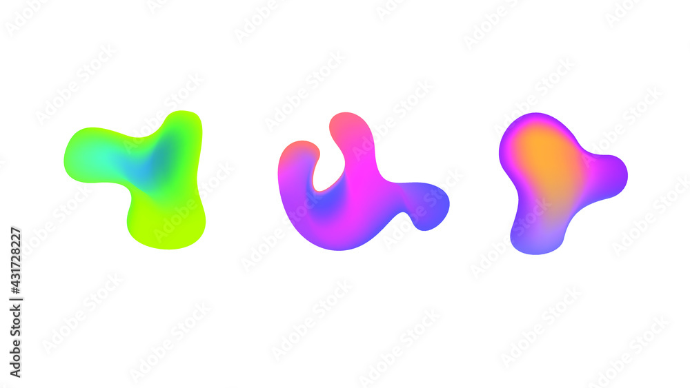 Poster abstract set liquid color collection geometric shapes fluid gradient dynamic elements banner logo ve