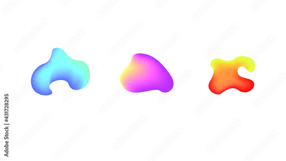 Poster abstract set liquid color collection geometric shapes fluid gradient dynamic elements banner logo ve