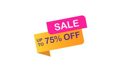 Sale tags badges vector template, up to 60 percent off. Discount Seventy Percent Origami Banner