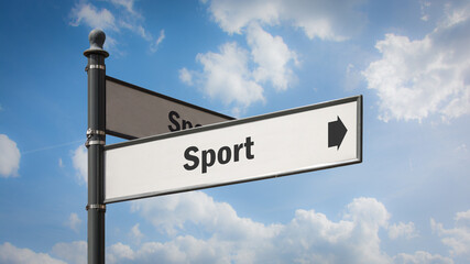 Fototapeta na wymiar Street Sign to Sport