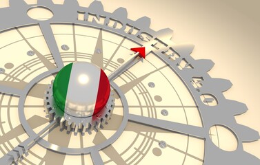 Industry four point zero text on the gear.