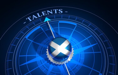 Concept of talents recruitment and human resources. 3D illustration