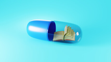 Education concept. 3d of book on blue background. Modern flat design isometric concept of Education. Back to school.