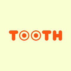 Simple funny logotype written tooth