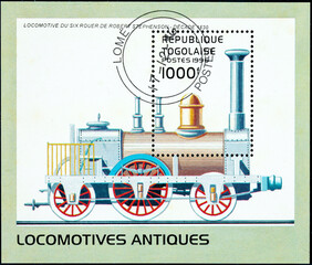 old Robert Stephenson six-wheel locomotive from 1830