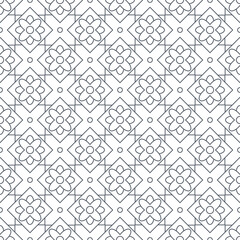 Moroccan geometric seamless pattern, grey lines on white background seamless pattern, arabic islamic seamless texture