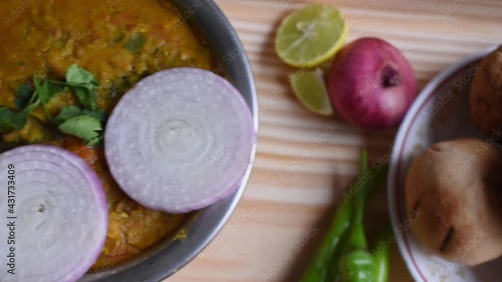 Canvas Prints A 4k rendering of tasty soup with onion and fresh bread for dinner