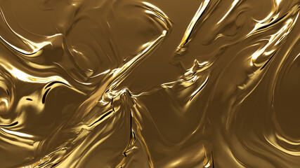 Metallic, Glistening, Liquid texture. A Golden surface for Gold, Smooth Backgrounds.