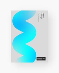 Abstract Placard, Poster, Flyer, Banner Design. Colorful gradient on vertical A4 format. Glass effect. Decorative neumorphism backdrop. Gradient glassmorphism shape on black background