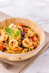 Spaghetti Spicy Dried Chilly with Shrimp