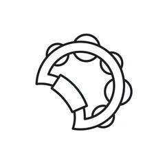 Linear style sign for mobile concept and web design. tambourine symbol illustration