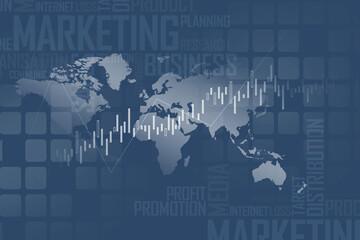 2d rendering Stock market online business concept. business Graph 
