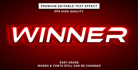 editable text effect winner