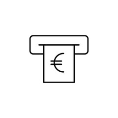 Withdrawal euro icon isolated on white background. ATM symbol modern, simple, vector, icon for website design, mobile app, ui. Vector Illustration