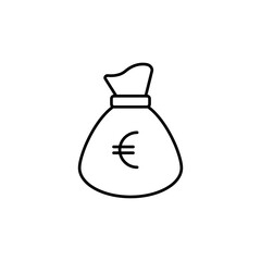 Money bag icon isolated on white background. Euro symbol modern, simple, vector, icon for website design, mobile app, ui. Vector Illustration