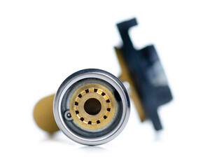 Manual gas-burner tool macro on white background isolation
