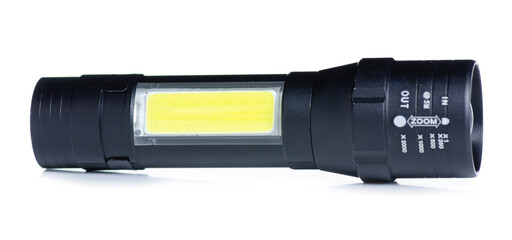 flashlight electric lamp on white background isolation