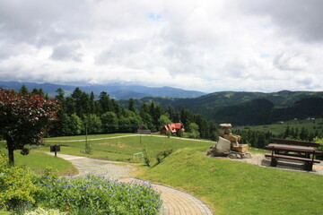view of the Beskidy Carpathians  in May 