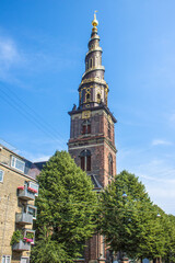 Fototapeta na wymiar Vor Frelsers Kirke (Church) copenhagen Region Sjælland (Region Zealand) Denmark