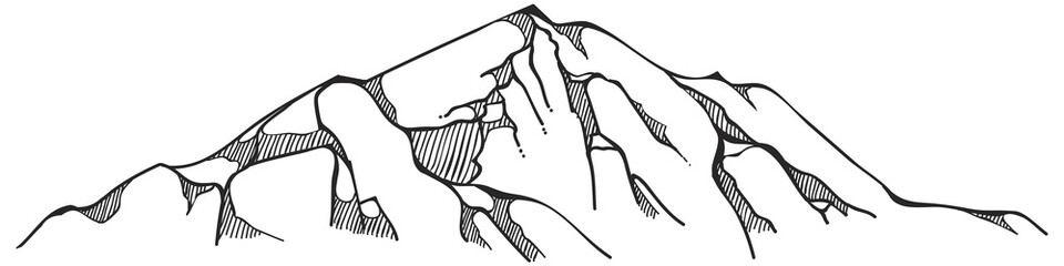 vector illustration hand drawn mountains