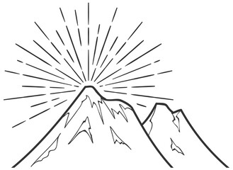 vector illustration hand drawn mountains