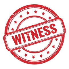 WITNESS text on red grungy vintage round stamp.