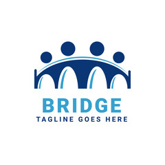 bridge business people logo design template