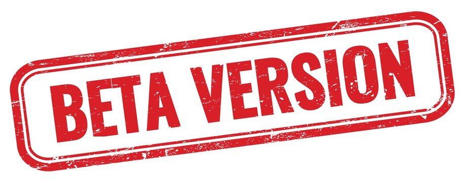 BETA VERSION text on red grungy stamp.