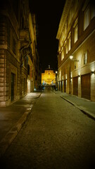 Fototapeta premium Nobody during night on the bridge in front of Sant'Angelo Castle in Rome