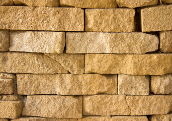 Yellow old grunge Brick Wall Vintage Stone Texture Background