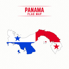 Flag Map of Panama. Panama Flag Map