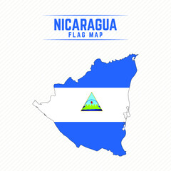 Flag Map of Nicaragua. Nicaragua Flag Map
