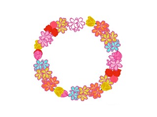 Hand drawn floral frame with flower and leaf pattern available for your message.