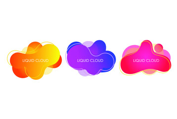 Modern fluid liquid abstract vector banner set