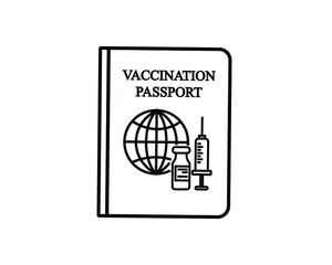 Vaccination passport. Travel concept passport with flat color vector illustration.