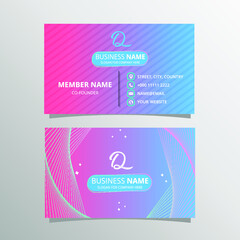 Pink Blue Gradient Business Card Template