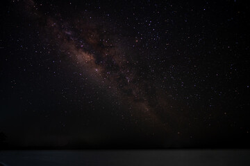Fototapeta premium Beautiful night sky. Night sky at Holbox, Mexico. Bright stars