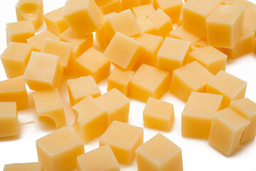 cheese cubes isolated