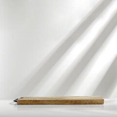 Table background of free space and wall with shadows. 