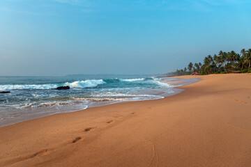 Morning at tropic beach in Sri Lanka