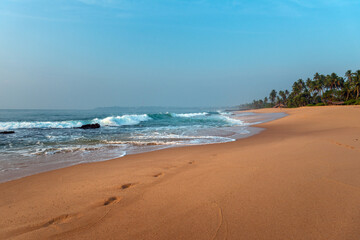 Morning at tropic beach in Sri Lanka